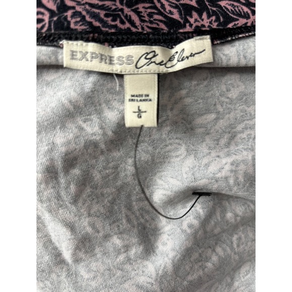 Express One Eleven Deep V-Neck Thong Bodysuit Women's Floral Printed NWOT Large - Picture 6 of 8